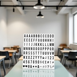 Ersatz-Buchstaben und Zahlenschilder, schwarz, für A4-Briefkasten, Schilder, Nachrichtentafel, Klassenzimmer, Präsentation, 65,4 x 35 mm (LED-Lichtbox ist nicht im Lieferumfang enthalten)