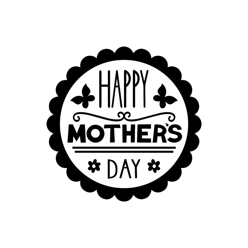 Happy Mothers Day Circle Stamp Style Vinyl Decal Sticker (Hot