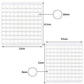 Pistha 10 Sheet Foam Round Dots Double-Sided Adhesive 3D Craft Foam Tape for DIY Handmade Crafts/Office Supplies, 1000 Pcs, 2 Sizes (10, White, 0.3 inch & 0.4 inch)