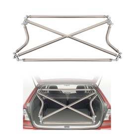 KUAFU Rear Strut Cross Bar Compatible with 1992-2000 Honda Civic EK9 Silvery Stainless Steel Rear Tower Brace Racing Cross Bars