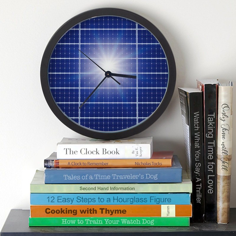 CafePress Solar Panels in The Sun 10" Wall Clock for