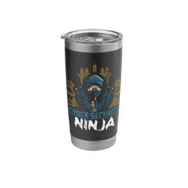 Cyber Security Ninja - Computer Programmer White Hat Hacker Stainless Steel Insulated Tumbler