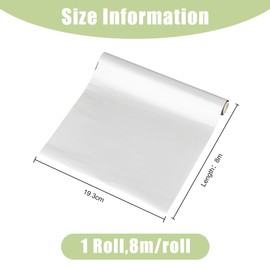 SUPERFINDINGS Silver Hot Foil Roll Glimmer PET Stamp Hot Foil Paper Transfer Foil Paper Elegance Laser Printer Craft Paper Heat Transfer Film Roll 8 m x 193 mm