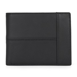 newsbirds Wallets Genuine Leather for Men Minimalist RFID Blocking Leather Wallet with 13 Credit Card Slots, 2 Bill Compartments, 1 ID Window, 1 Coin Pocket, black, Minimalist