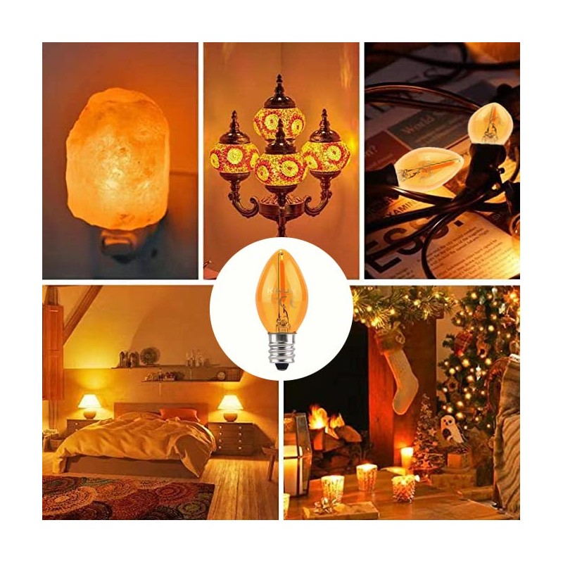 KINUR Night Light Bulbs, C7 LED Bulbs E12 Candelabra Base
