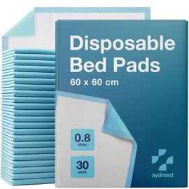 30 x AYDMED Incontinence Bed Pads 60 x 60cm | Medium Disposable Incontinence Pads | Maximum Absorbency Incontinence Bed Sheets For Adults, Children & Babies | 800ml Capacity