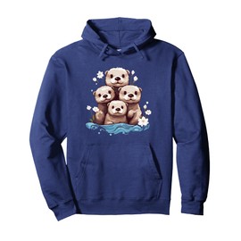 Kawaii Otter Discover the Spirit Animal Baby River Otters Pullover Hoodie