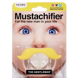 Mustachifier The Gentleman Blonde Mustache Pacifier Funny Baby Silicone Binkie