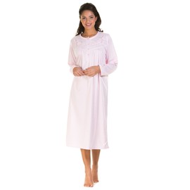 Lady Olga Ladies Jersey Cuddleknit Brushed Inside Warm Nightdress Nightie (14-16) Pink