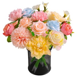 Leery 15 Pcs Flower Pens,Valentine's Day Rose Ballpoint Pens for Women, Floral Gel Ink Pens for Mother's Day, Birthday, Wedding, Gift for Girlfriend, Wife, Office Supplies (Champagne)