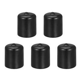 DMiotech 5 Pack 1" ID Black Screw Thread Protectors Rubber End Caps Bolt Covers for Screw Bolt Furniture Pipe
