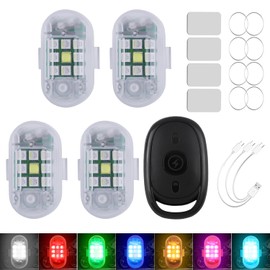 MAZERO 9-row SMD Explosive Flashlight, 7 Colors, RGB Strobe Light, Vibration Sensitive Light, White, Red, Green, Blue, Yellow, Purple, Ice Blue, LED, Bike Light, Tail Light, Auxiliary Light, Warning