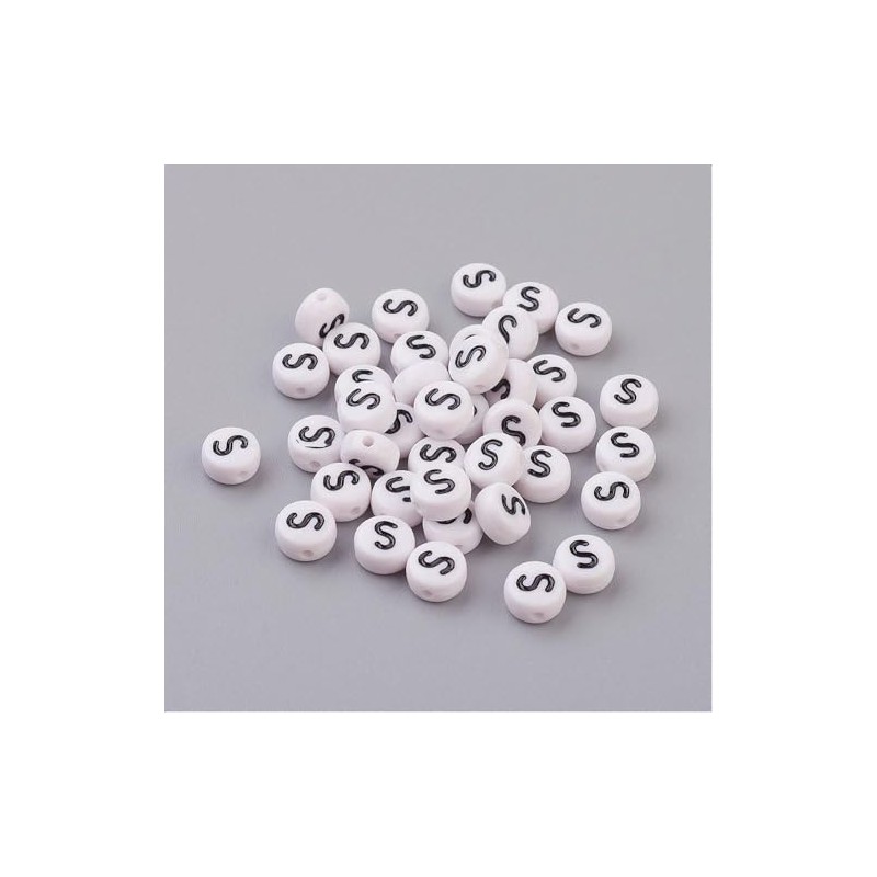 Handicraft Emporium Flat Round Alphabet Acrylic Beads | Approx 20g
