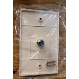 Antronix Coax Wall Plate F Type Jack White Single Coaxial Cable Outlet Cover 3GHZ