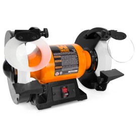 WEN BG4286 3-Amp 8-Inch Slow Speed Bench Grinder, Orange,black