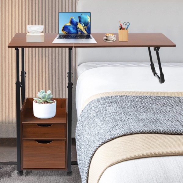 Overbed Laptop Table Desk Bed Table Folding Overbed Writing Table