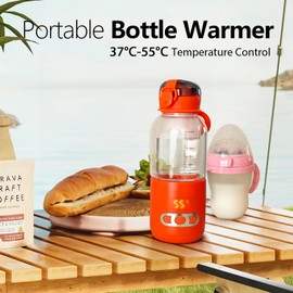 huasida Portable Bottle Warmer 250ml Milk Warmer Constant Temperature Rechargeable Bottle Warmer Heated Travel Mug for Breastmilk or Formula