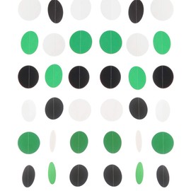 MOWO Hot Pink Orange and Gold Paper Garland Circle Dots Hanging Decoration for Birthday Graduation Wedding Bachelor Bachelorette Party, 2.5'' in Diameter, 10-feet, 2 Strands