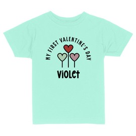 My First Valentine's Day Violet Toddler Kids T-Shirt 3T Chill Blue