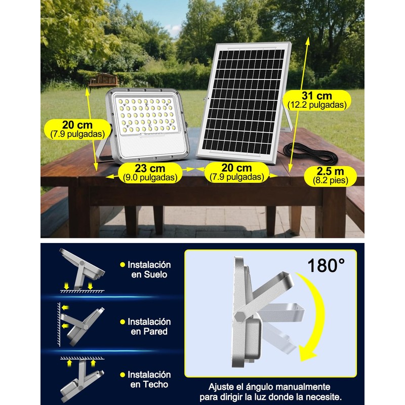 Engrepo Solar Lights Outdoor 3000LM Auto On/Off Dusk to Dawn