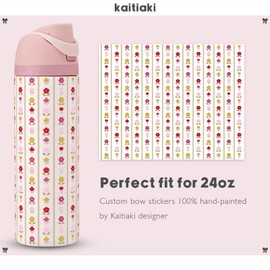 Kaitiaki Flower Crown Stickers for Owala 24oz FreeSip – Waterproof Nature-Ally Elements Sticker for Owala Accessories, Cute Aesthetic Floral Stripes Stickers for Bottle (Flower Crown)