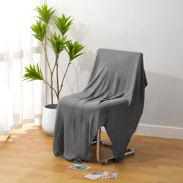 Muslin Swaddle Blanket, 100% Viscose Made from Bamboo Solid Gray