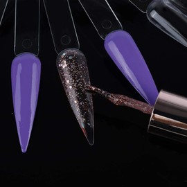 50X Nail Art Tips Colour Pop Sticks Display Fan Practice starter ring Clear Natural Stiletto Nail Sticks Fan-shaped Nail Art False Tips Colour Card (Clear)