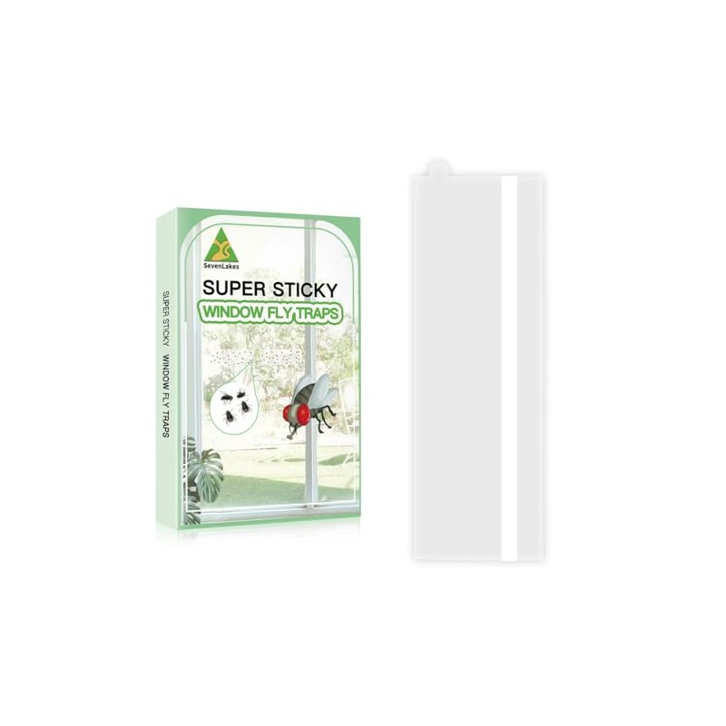 60 Pack Window Fly Traps, Clear Sticky Insect Catchers for