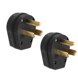 Antrader NEMA 10-30P Plug,Heavy Duty Industrial Grade Power Plug 125/250 Volt,30 Amp,UL Listed,with 3 Pole 3 Wire,Black,2PCS