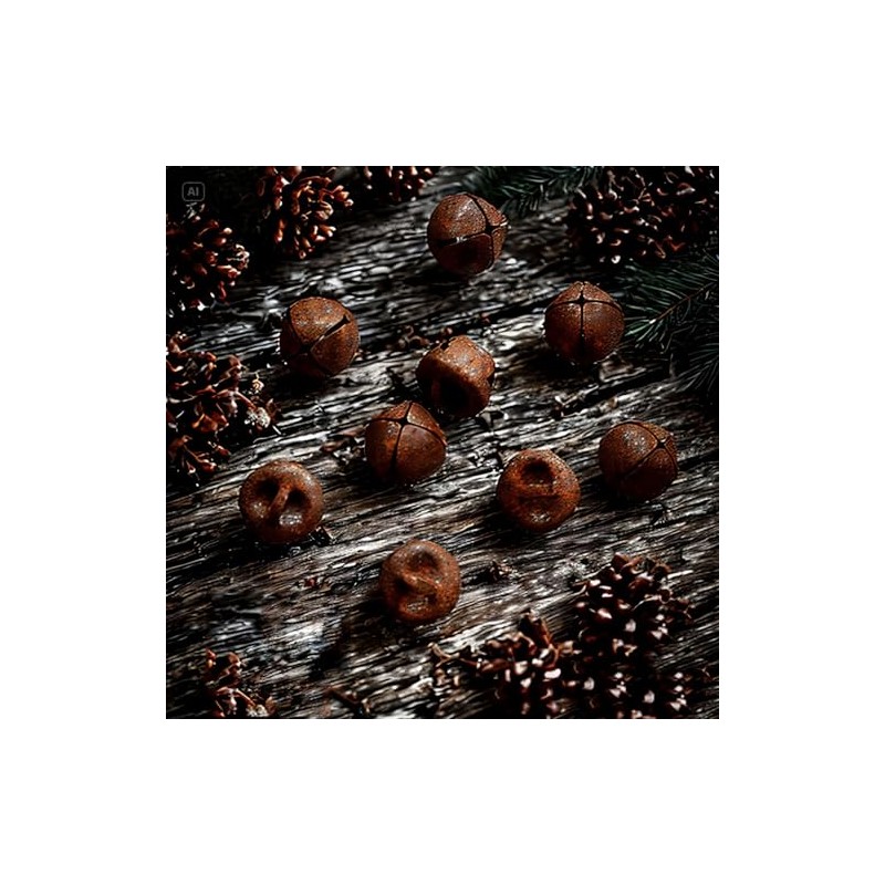 Kit di 100 campanellini arrugginiti (1,2 cm e 1,5 cm)