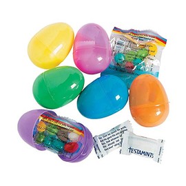 Fun Express - Religious Candy Filled Bright Eggs (2dz) for Easter - Party Supplies - Pre - Filled Party Favors - Pre - Filled Plastic Containers - Easter - 24 Pieces