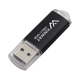 XINWAY 64GB USB 2.0 Flash Drives Thumb Drives Memory Stick Jump Drive Zip Drive, 5 Pack Mixed Colors: Black Blue Green Gold Purple