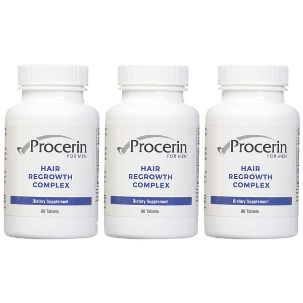 Procerin Tablets - Male Hair Growth Supplement -3 Month Supply (3 bottles)