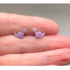 Purple Dinosaur Earrings - Sterling Silver