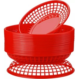 GothaBach 24 Pack Fast Food Baskets, Plastic Fast Food Restaurant Baskets, Bread Fry