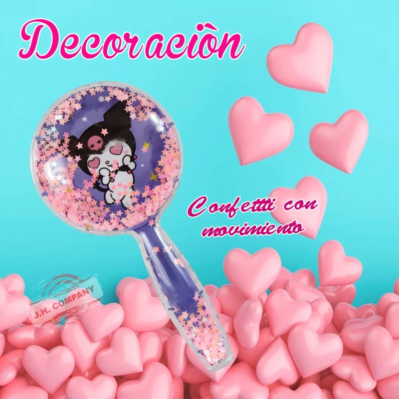 J.H. Company Cepillo Para Cabello Glitter Brillos Kuromi Kawaii 23-sz-001