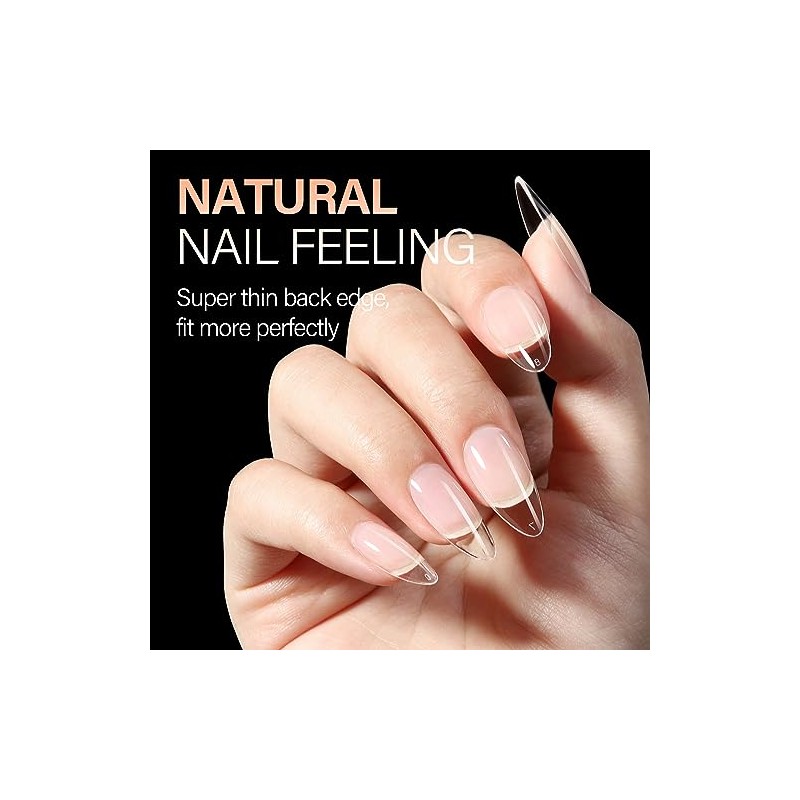 AILLSA Uñas postizas cortas, ovaladas y redondas, 504 unidades, de