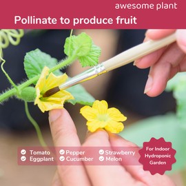 Awesome Plant Pollination Brush for Indoor Hydroponic Gardens (12 Pcs), Pollinator Tool for Hydroponics Growing System, Use on Tomatoes, Peppers, Strawberries, Eggplants, Cucumbers to Produce Fruits