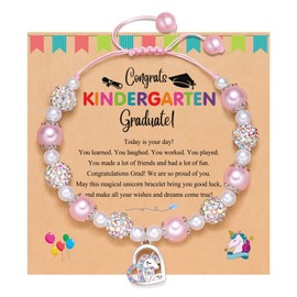 PINKDODO Kindergarten Graduation Gifts,Unicorn Graduation Gifts for Her 2025 Girls Bracelets, Grad Gifts Class of 2025 Unicorn Gifts for Granddaughter Daughter Niece Girls Jewelry