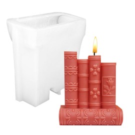 3D Book Silicone Candle Mold Large Retro Book Shape Silicone Mold for Candle Making for Scented Candles Soaps Making