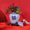 Handmade Blue and White Porcelain Ginger Jar 9.53"H-Chinoiserie Decorative Jar
