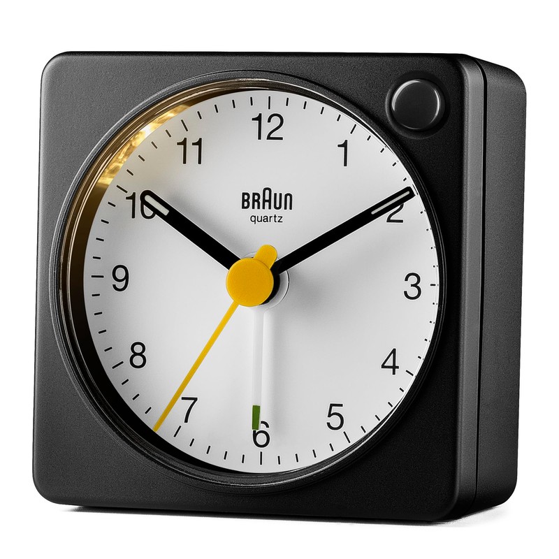 Braun Classic Analogue Travel Alarm Clock with Snooze Function and