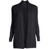 Lands' End Womens Cotton Long Sleeve Open Cardigan Sweater Black