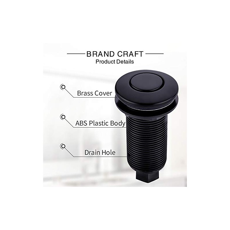 Garbage Disposal SinkTop Air Switch Kit with Long Button,Brass Made
