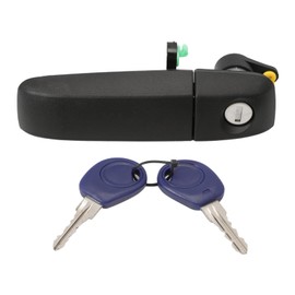 KASturbo Türgriff außen links mit Schloss für Panda 169 Außentürgriff Ersetzt 735357271 735371236 350105011800 schwarz