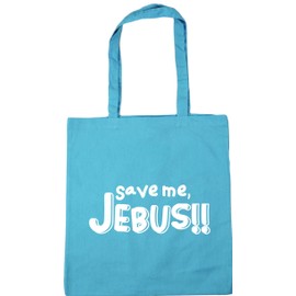 Hippowarehouse Save me Jebus Tote Shopping Gym Beach Bag 42cm x38cm, 10 litres
