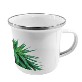 Ambesonne Plant Steel Camping Mug, Medicinal Aloe Vera with Vibrant Colors Indigenous Species Alternative Natural Remedy, Printed Thermal Cup for Camping and Outdoor Activities, Fern Green