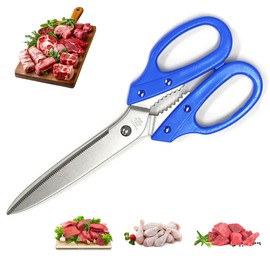 Multipurpose Kitchen Shears Heavy Duty Japan Tanaka Scissors Diamond Cut Stainless Steel 타나카 방산시장 강주은 주방가위 (Blue)