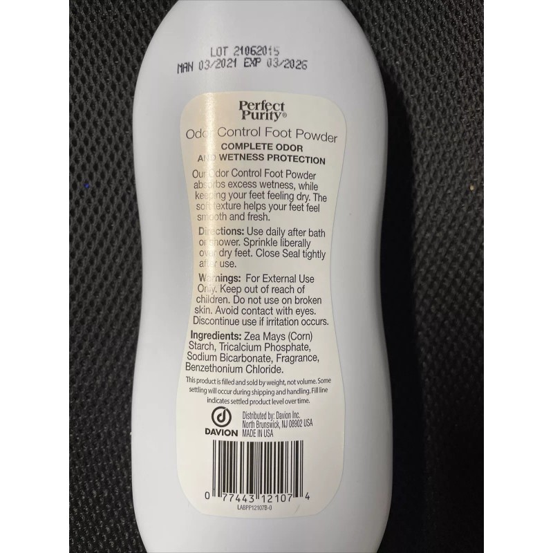 Perfectly Purity FOOT POWDER - Cools Soothes Comforts - itching