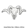 Large 460mm 'Ram Skull' Clear Static Window Cling Sticker/Decal (Black)